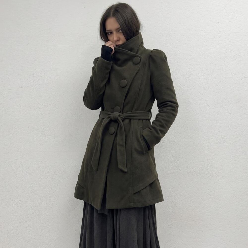 Archive Asymmetrical Wool Blazer Military Indie Sleaze - Picture 3 of 6
